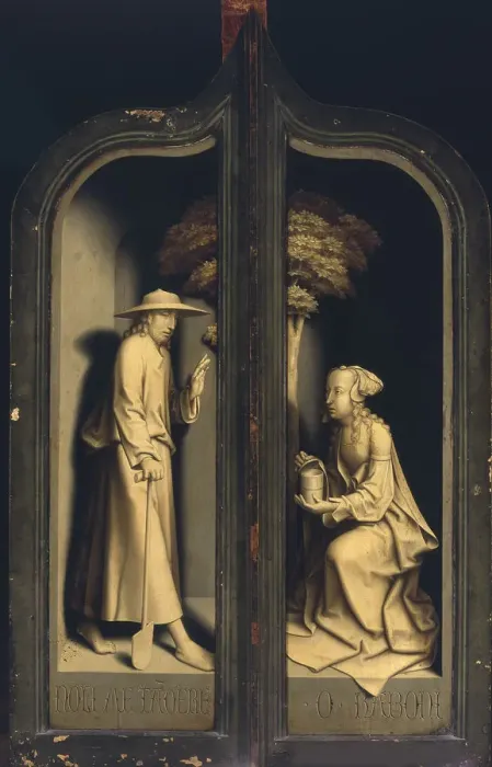 Framed Print : Triptych of the Lamentation of Christ. (Reverse: Noli me tangere) Framed Print : Triptych of the Lamentation of Christ. (Reverse: Noli me tangere)