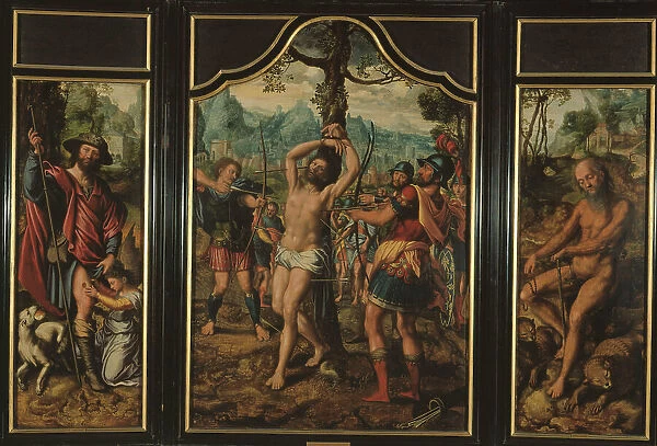 Triptych of the martyrdom of Saint Sebastian (central panel)... between 1525 and 1566. Creator: Jan Sanders van Hemessen
