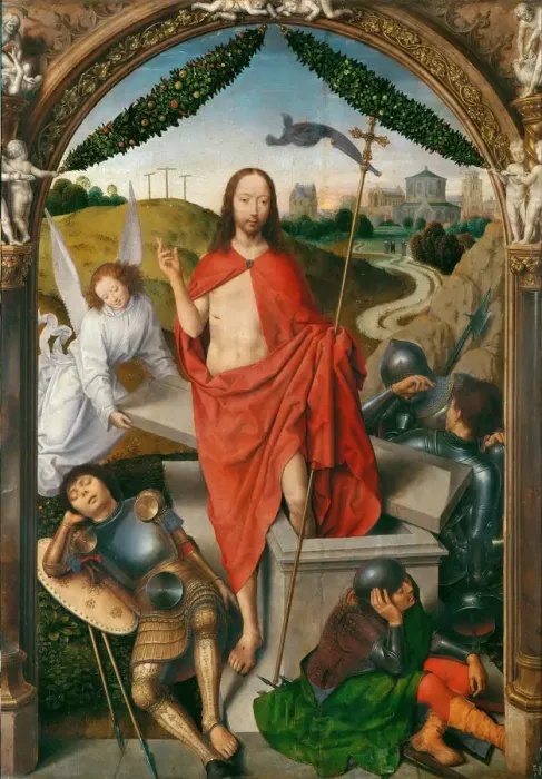 Framed Print : Triptych of The Resurrection (Central panel). Artist: Memling, Hans (1433 / 40-1494) Framed Print : Triptych of The Resurrection (Central panel). Artist: Memling, Hans (1433 / 40-1494)