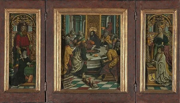 Triptych with the Last Supper and Donors, c.1525-c.1530. Creator: Jacob Cornelisz. van Oostsanen