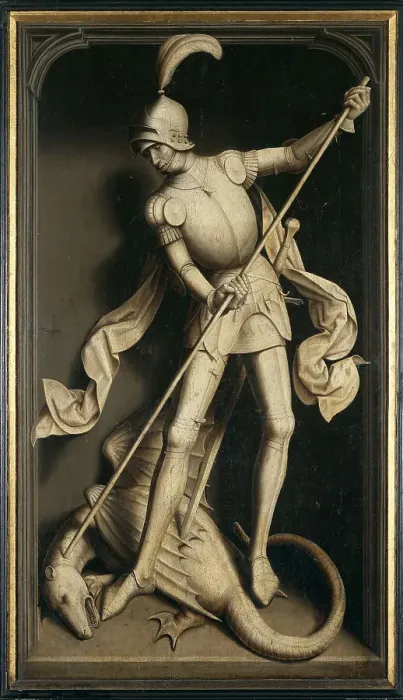 Framed Print : Triptych of Willem Moreel, Reverse: Saint George, 1484. Creator: Memling; Hans (1433 / 40-1494) Framed Print : Triptych of Willem Moreel, Reverse: Saint George, 1484. Creator: Memling; Hans (1433 / 40-1494)