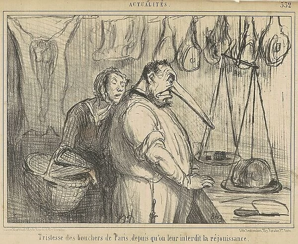 Tristesse des bouchers de Paris... 19th century. Creator: Honore Daumier