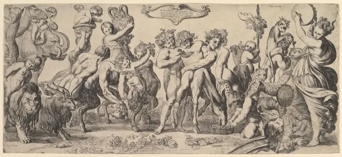 Framed Print : Triumph of Bacchus, 17th century. Creator: Pierre Brebiette Framed Print : Triumph of Bacchus, 17th century. Creator: Pierre Brebiette