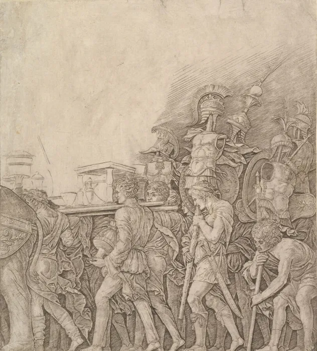Framed Print : Triumph of Caesar: Soldiers carrying Trophies, ca. 1490. Creator: Unknown Framed Print : Triumph of Caesar: Soldiers carrying Trophies, ca. 1490. Creator: Unknown