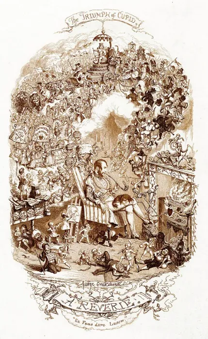 Framed Print : The Triumph of Cupid, 19th century. Artist: George Cruikshank Framed Print : The Triumph of Cupid, 19th century. Artist: George Cruikshank
