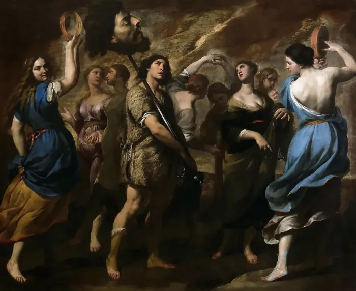 Framed Print : The Triumph of David, c. 1650. Creator: Vaccaro, Andrea (1604-1670) Framed Print : The Triumph of David, c. 1650. Creator: Vaccaro, Andrea (1604-1670)