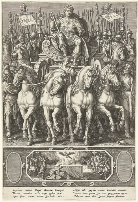 Framed Print : Triumph of the Emperor, End of 16th cen.. Creator: Stradanus (Straet, van der), Johannes (1523-1605) Framed Print : Triumph of the Emperor, End of 16th cen.. Creator: Stradanus (Straet, van der), Johannes (1523-1605)