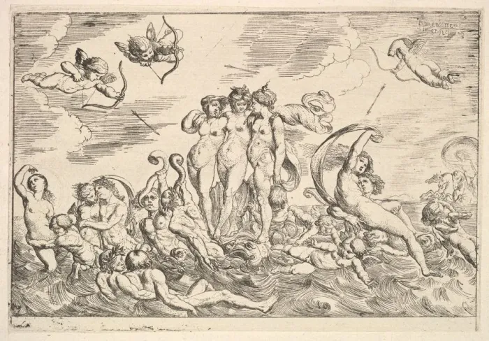 Framed Print : Triumph of Galatea, 1610-42. Creator: Pierre Brebiette Framed Print : Triumph of Galatea, 1610-42. Creator: Pierre Brebiette