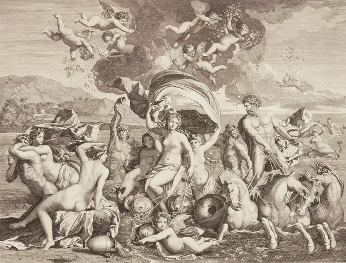 Framed Print : Triumph of Galatea, 17th century. Creator: Jean Pesne Framed Print : Triumph of Galatea, 17th century. Creator: Jean Pesne