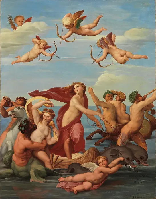Framed Print : The Triumph of Galatea, a copy after Raphael (Raffaello Sanzio), 1835-1853. Creator: Nils Jakob Blommer Framed Print : The Triumph of Galatea, a copy after Raphael (Raffaello Sanzio), 1835-1853. Creator: Nils Jakob Blommer