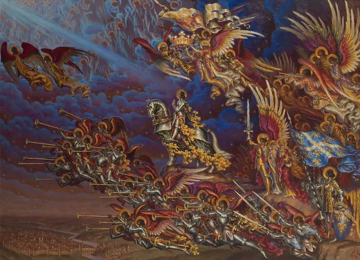 Framed Print : The Triumph of Joan of Arc, 1930. Creator: Nikolay Kalmakov Framed Print : The Triumph of Joan of Arc, 1930. Creator: Nikolay Kalmakov