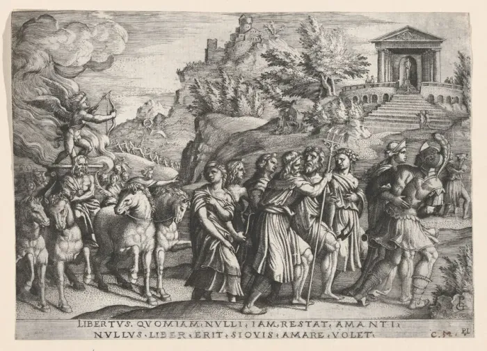 Framed Print : The Triumph of Love, from The Triumph of Petrarch. Creator: Georg Pencz Framed Print : The Triumph of Love, from The Triumph of Petrarch. Creator: Georg Pencz