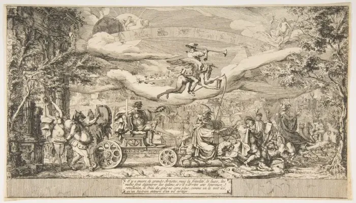 Framed Print : The Triumph of Modern Art, 18th century. Creator: Attributed to Jean Barbault (French Framed Print : The Triumph of Modern Art, 18th century. Creator: Attributed to Jean Barbault (French