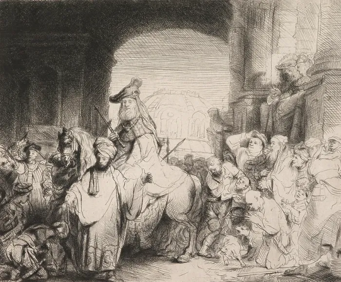 Framed Print : The Triumph of Mordecai, 1641. Creator: Rembrandt Harmensz van Rijn Framed Print : The Triumph of Mordecai, 1641. Creator: Rembrandt Harmensz van Rijn