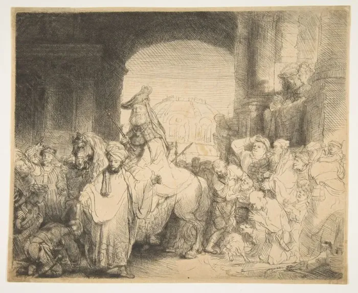 Framed Print : The Triumph of Mordecai, ca. 1641. Creator: Rembrandt Harmensz van Rijn Framed Print : The Triumph of Mordecai, ca. 1641. Creator: Rembrandt Harmensz van Rijn