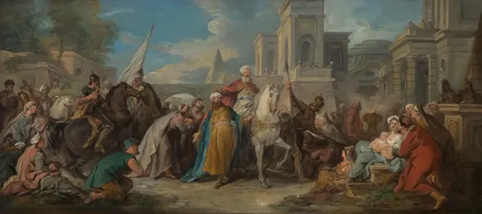 Framed Print : The Triumph of Mordecai, ca. 1736. Creator: Jean Francois de Troy Framed Print : The Triumph of Mordecai, ca. 1736. Creator: Jean Francois de Troy