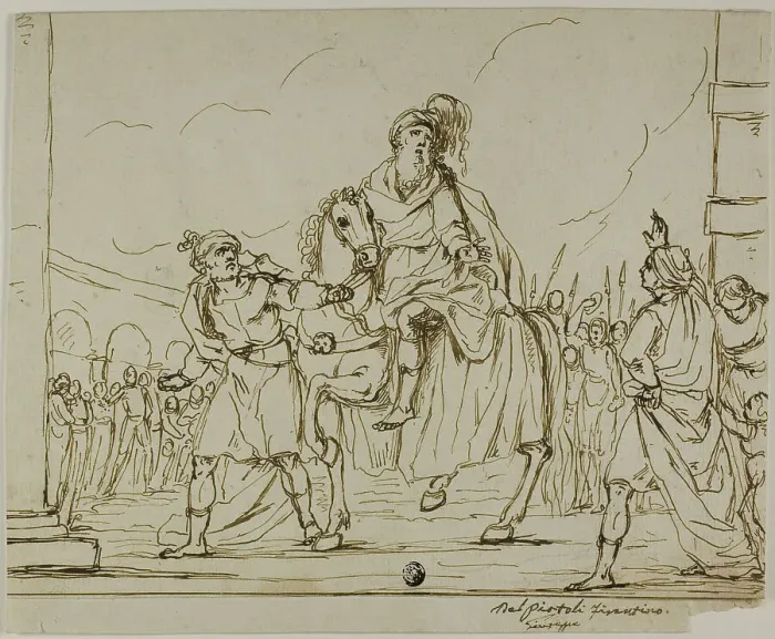 Framed Print : Triumph of Mordecai, n.d. Creator: Giuseppe Piattoli Framed Print : Triumph of Mordecai, n.d. Creator: Giuseppe Piattoli