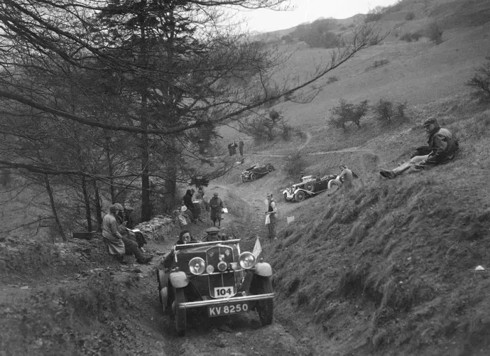 Framed Print : Triumph open tourer competing in the MG Car Club Abingdon Trial  /  Rally, 1939. Artist: Bill Brunell
