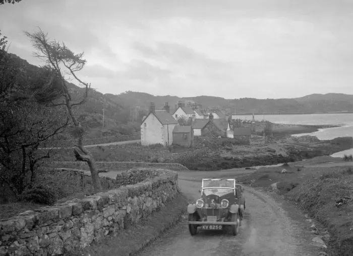 Framed Print : Triumph open tourer of Joan Richmond competing in the RSAC Scottish Rally, 1934. Artist Framed Print : Triumph open tourer of Joan Richmond competing in the RSAC Scottish Rally, 1934. Artist