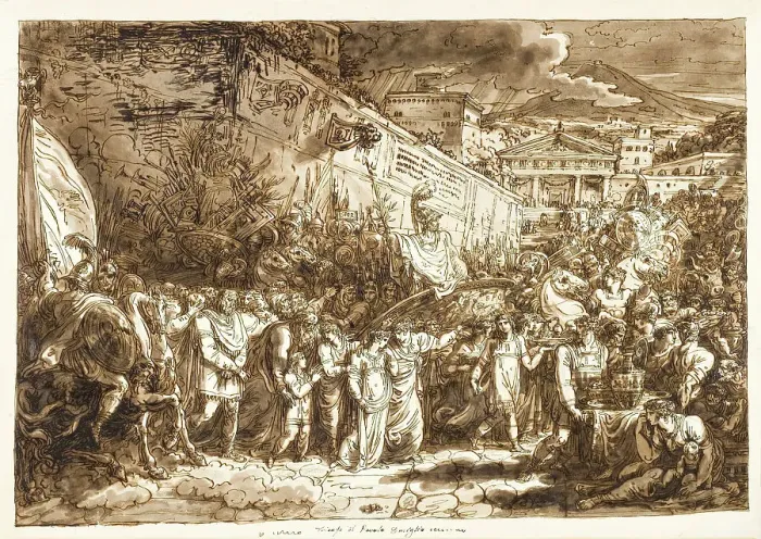Framed Print : The Triumph of Paulus Emilius, between circa 1812 and circa 1813. Creator: Felice Giani Framed Print : The Triumph of Paulus Emilius, between circa 1812 and circa 1813. Creator: Felice Giani