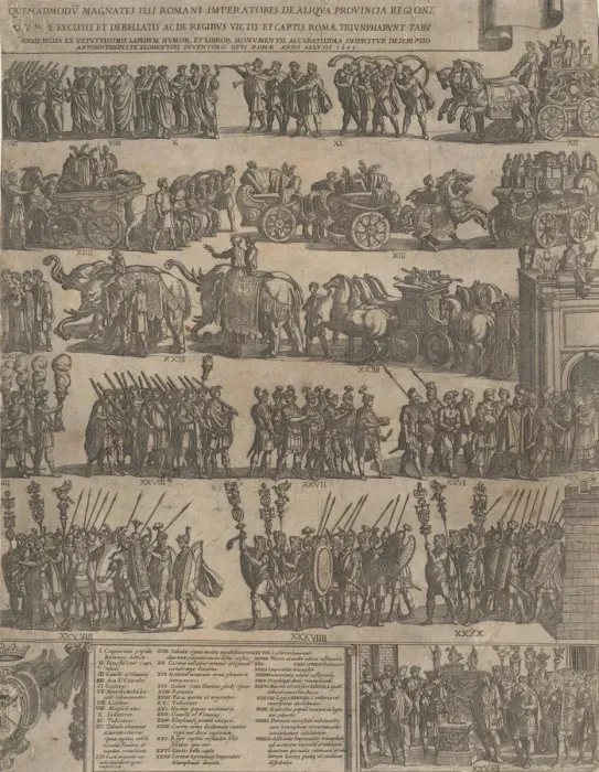 Framed Print : Triumph of a Roman Emperor (left side), 1603. Creator: Antonio Tempesta Framed Print : Triumph of a Roman Emperor (left side), 1603. Creator: Antonio Tempesta