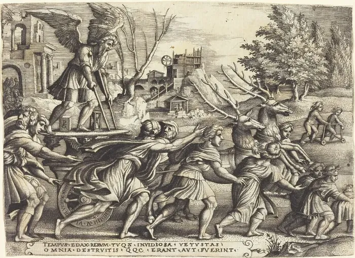 Framed Print : The Triumph of Time, c. 1539. Creator: Georg Pencz Framed Print : The Triumph of Time, c. 1539. Creator: Georg Pencz