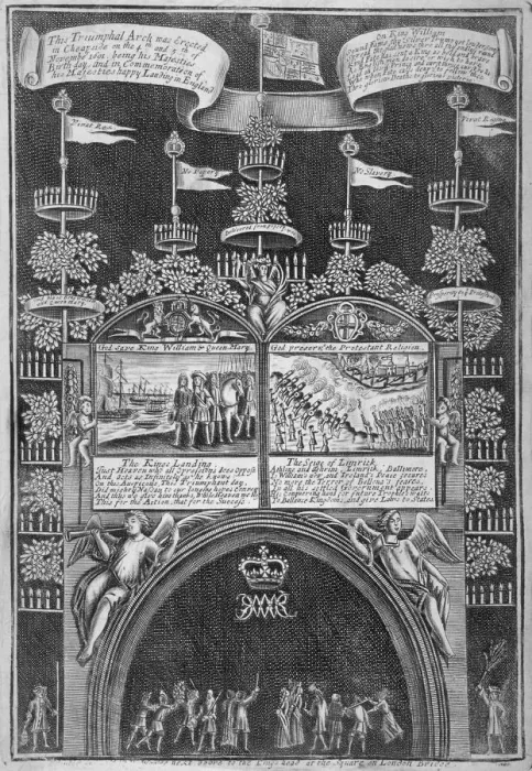 Framed Print : Triumphal arch on Cheapside, City of London, 1692 Framed Print : Triumphal arch on Cheapside, City of London, 1692