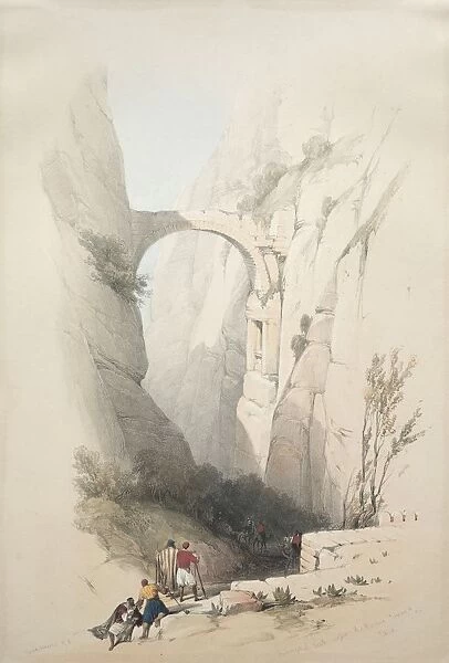 Triumphal Arch Crossing the Ravine Leading to Petra, 1839. Creator: David Roberts (British
