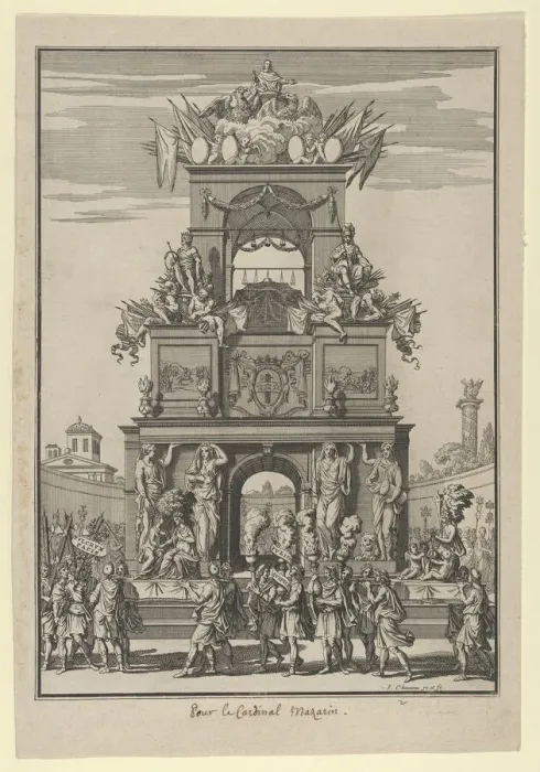 Framed Print : Triumphal arch erected in honor of Cardinal Mazarin after the Treaty of the Pyrenees Framed Print : Triumphal arch erected in honor of Cardinal Mazarin after the Treaty of the Pyrenees
