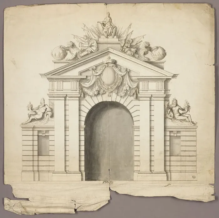 Framed Print : Triumphal Arch with Order of the Golden Fleece at Center, n.d. Creator: Unknown Framed Print : Triumphal Arch with Order of the Golden Fleece at Center, n.d. Creator: Unknown