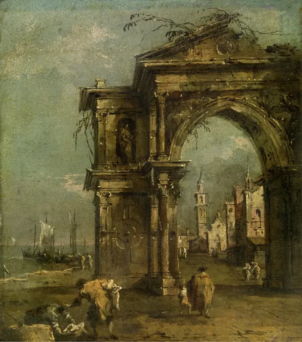 Framed Print : Triumphal Arch in Venice, c1740-1790. Creator: Francesco Guardi Framed Print : Triumphal Arch in Venice, c1740-1790. Creator: Francesco Guardi