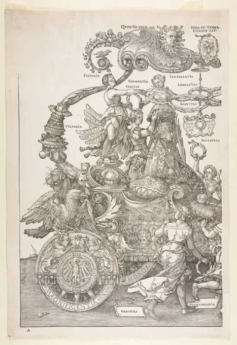Framed Print : The Triumphal Chariot of Maximilian I (The Great Tri... probably finished ca Framed Print : The Triumphal Chariot of Maximilian I (The Great Tri... probably finished ca