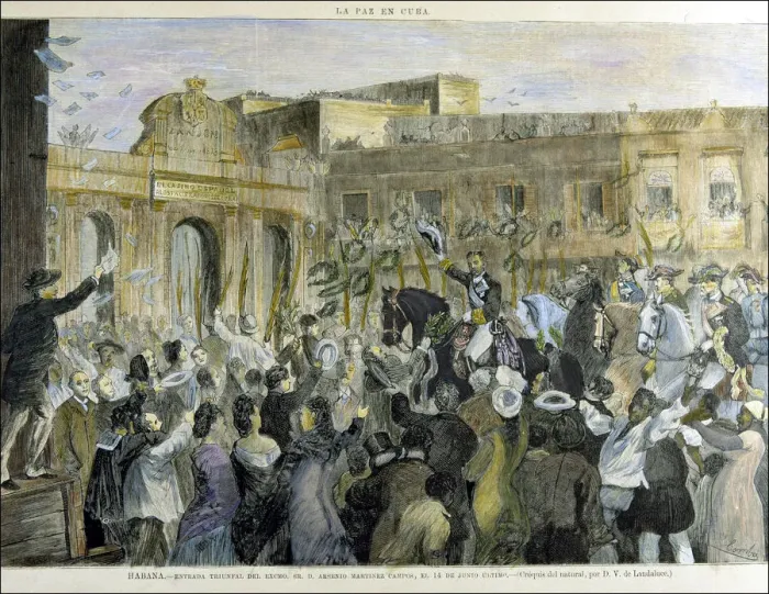 Framed Print : Triumphal Entry into La Havana by General Arsenio Martinez Campos (1831-1900), Spanish military Framed Print : Triumphal Entry into La Havana by General Arsenio Martinez Campos (1831-1900), Spanish military