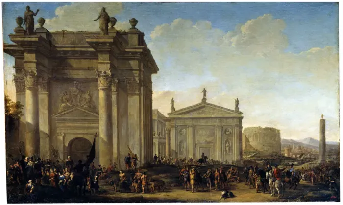 Framed Print : A Triumphal Procession, 17th or early 18th century. Artist: Willem van de Velde the Younger Framed Print : A Triumphal Procession, 17th or early 18th century. Artist: Willem van de Velde the Younger