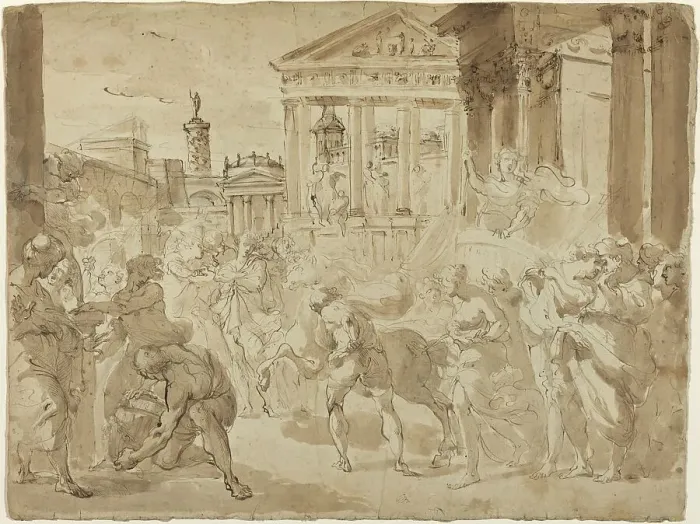Framed Print : A Triumphal Procession in Ancient Rome, c. 1780. Creator: Gaetano Gandolfi Framed Print : A Triumphal Procession in Ancient Rome, c. 1780. Creator: Gaetano Gandolfi