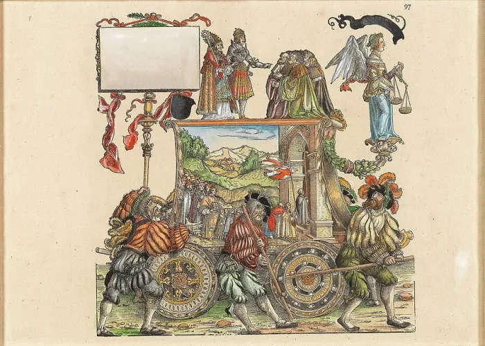 Framed Print : Triumphal Procession of the Emperor Maximilian I. Creator: Springinklee, Hans (c. 1490 / 95-c. 1540) Framed Print : Triumphal Procession of the Emperor Maximilian I. Creator: Springinklee, Hans (c. 1490 / 95-c. 1540)