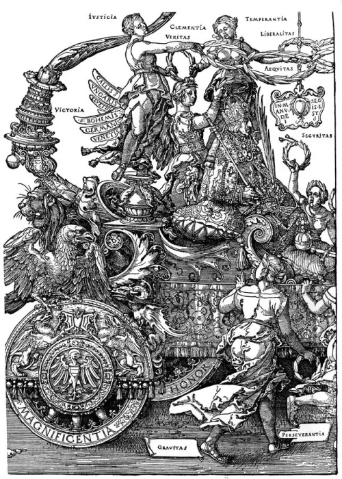 Framed Print : Triumphal Return of Maximilian I, 1512-1522, (1936). Artist: Albrecht Durer