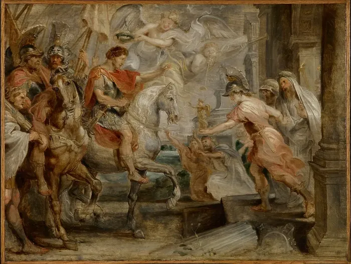 Framed Print : Triumphant Entry of Constantine into Rome, about 1621. Creator: Peter Paul Rubens Framed Print : Triumphant Entry of Constantine into Rome, about 1621. Creator: Peter Paul Rubens
