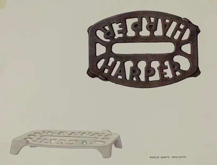 Framed Print : Trivet, c. 1937. Creator: Rocco Navigato Framed Print : Trivet, c. 1937. Creator: Rocco Navigato