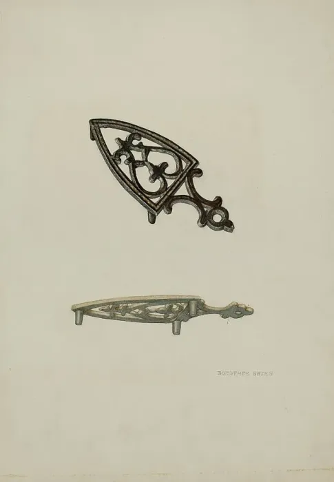Framed Print : Trivet, c. 1941. Creator: Dorothea Bates Framed Print : Trivet, c. 1941. Creator: Dorothea Bates