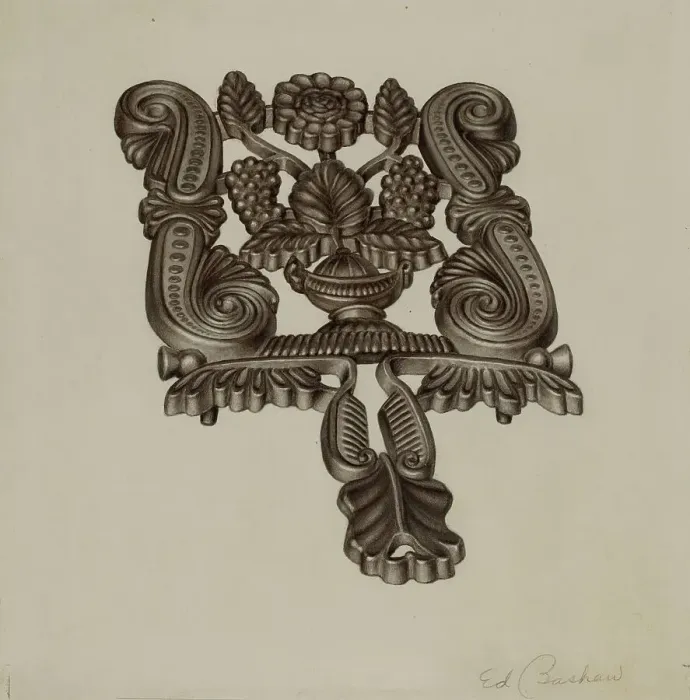 Framed Print : Trivet, c. 1941. Creator: Edward Bashaw Framed Print : Trivet, c. 1941. Creator: Edward Bashaw