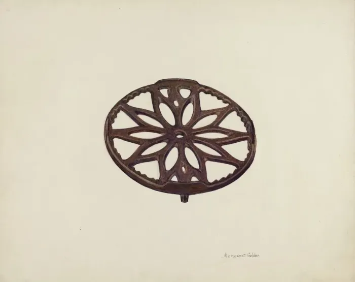 Framed Print : Trivet, c. 1942. Creator: Margaret Golden Framed Print : Trivet, c. 1942. Creator: Margaret Golden