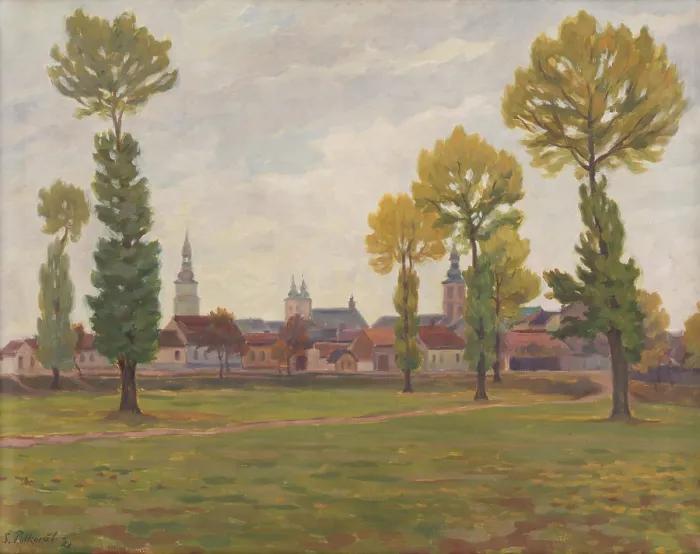 Framed Print : Trnava in Autumn, 1929. Creator: Stefan Polkorab Framed Print : Trnava in Autumn, 1929. Creator: Stefan Polkorab