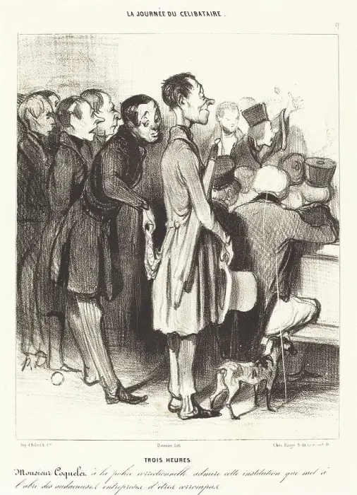 Framed Print : Trois heures, 1839. Creator: Honore Daumier Framed Print : Trois heures, 1839. Creator: Honore Daumier