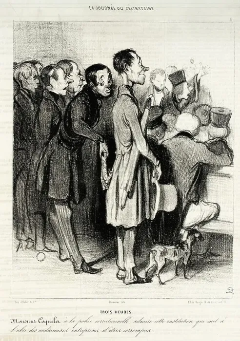 Framed Print : Trois heures, 1839. Creator: Honore Daumier Framed Print : Trois heures, 1839. Creator: Honore Daumier