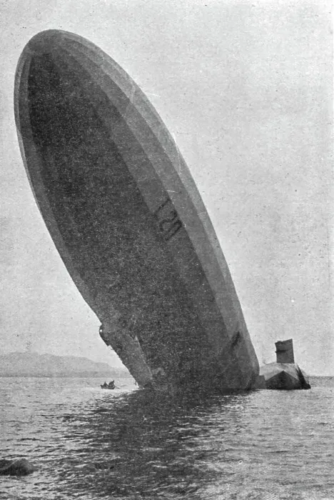 Framed Print : Trois Zeppelins detruits en trois jours. Le L20 dans un fjord de Norvege; L'avant dresse... 1916 Creator: Unknown. Trois Zeppelins detruits en trois jours. Le L20 dans un fjord de Norvege; L'avant dresse... 1916 Creator: Unknown Framed Print : Trois Zeppelins detruits en trois jours. Le L20 dans un fjord de Norvege; L'avant dresse... 1916 Creator: Unknown. Trois Zeppelins detruits en trois jours. Le L20 dans un fjord de Norvege; L'avant dresse... 1916 Creator: Unknown
