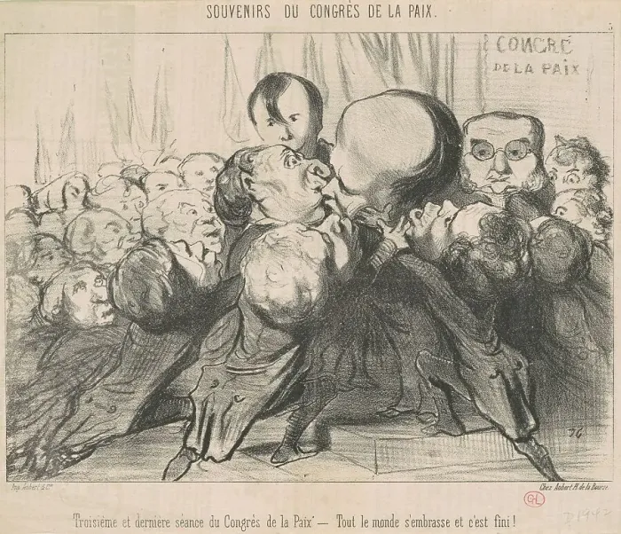 Framed Print : Troisième et dernière séance du congrès... 19th century. Creator: Honore Daumier Framed Print : Troisième et dernière séance du congrès... 19th century. Creator: Honore Daumier
