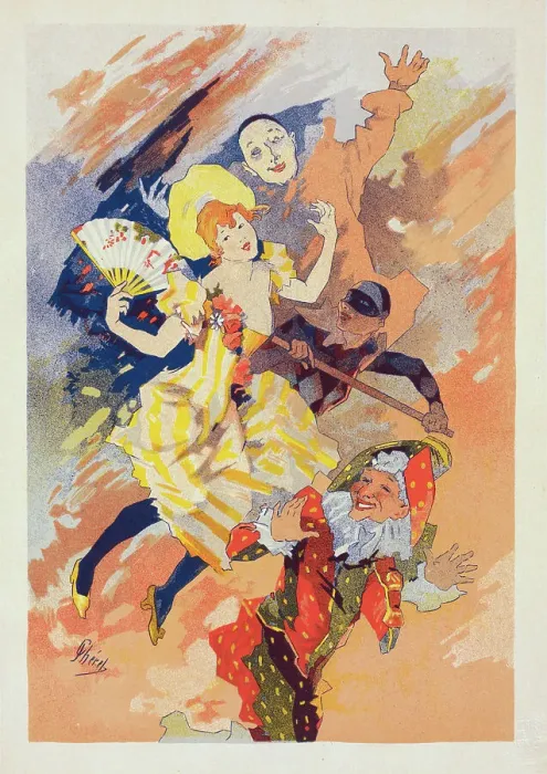 Framed Print : Troisième panneau sans texte : La Pantomime'. c1900. Creator: Jules Cheret. Troisième panneau sans texte : La Pantomime'. c1900. Creator: Jules Cheret Framed Print : Troisième panneau sans texte : La Pantomime'. c1900. Creator: Jules Cheret. Troisième panneau sans texte : La Pantomime'. c1900. Creator: Jules Cheret