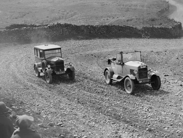 Framed Print : Trojan saloon and tourer competing in the MCC Edinburgh Trial, 1929. Artist: Bill Brunell Framed Print : Trojan saloon and tourer competing in the MCC Edinburgh Trial, 1929. Artist: Bill Brunell