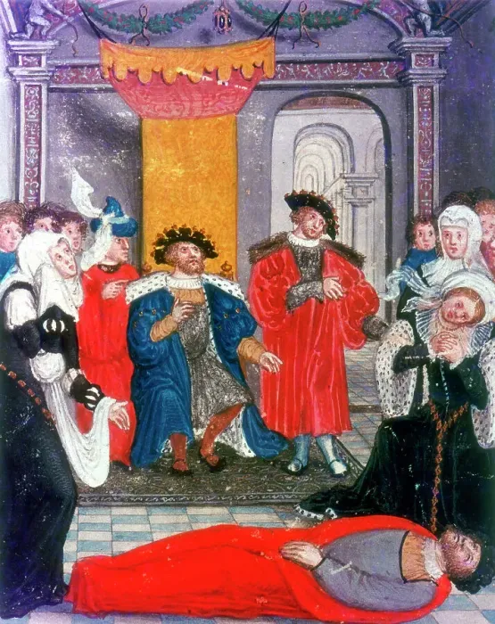 Framed Print : Trojan War: King Priam of Troy mourning over the body of his son Hector, 16th century Framed Print : Trojan War: King Priam of Troy mourning over the body of his son Hector, 16th century